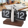 Greensen Retro Flip-Down Clock with Black Walnut Base Mechanical Car