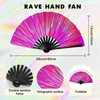 2 Pcs Large Rave Folding Fan Foldable Handheld Fan for