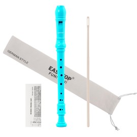 EAST TOP Soprano Recorder for Kids Beginners, 8 Hole Plastic German Fingering Flute Recorder 3 Piece with Cleaning stick, Cotton pouch, Fingering Chart, Colorful box (Blue)