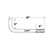 1-1/4"-7 x 15" L-Bolt Concrete Anchor Bolt - Plain Finish