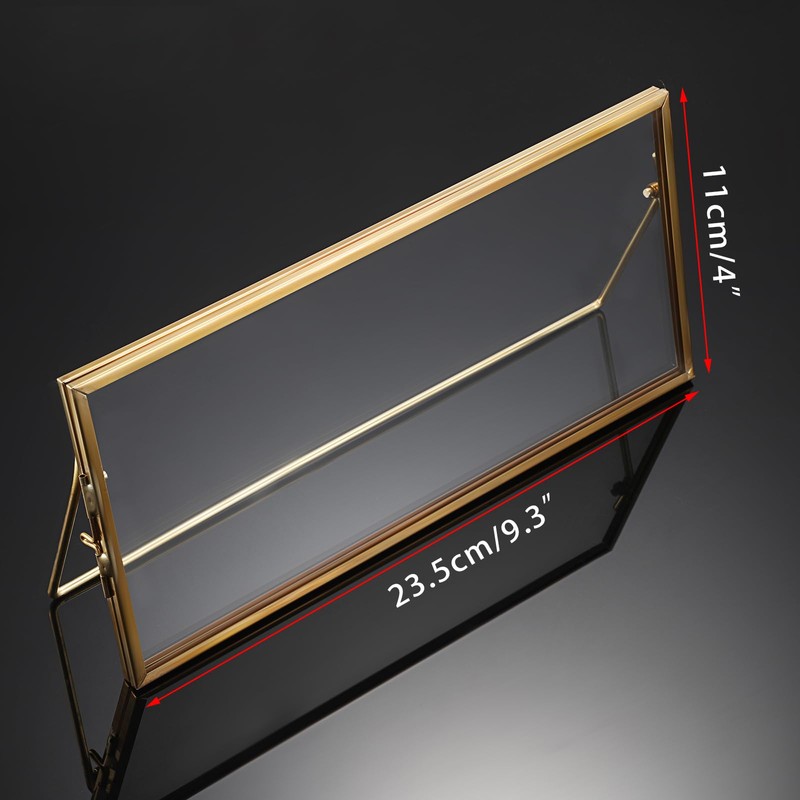 JUXYES 2 Pack Tabletop Business License Frame Brass License Certificate