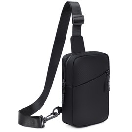 Lidxfeo Anti-Theft Shoulder Bag, Waterproof Crossbody Bag, Multi-Pocket Chest Bag, Sling Backpack for Men, for Hiking, Travel, Jogging etc, black