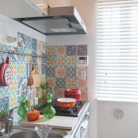 ニトムズ decolfa(デコルファ) タイルステッカー ブルー 4枚入り