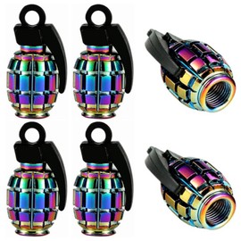 NUDFSY Rainbow Dust Caps for Car Tyres, 6 Packs Universal Wheel Car Tyre Caps Valve Covers Replacement, Easy-Grip Tyre Valve Dust Caps for Cars, Motorcycle,Bike (Colour Rainbow)