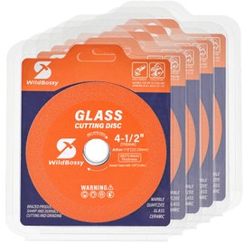 Glass Cutting Disc 4-1/2 Inch (5PCS) for Angle Grinder with 7/8" Arbor Hole, 0.63" Ultra-Thin Saw Blade Wheel Polishing Diamond Cutting Disc for Glass, Jade, Wine Bottles, Tile, Ceramic, Marble