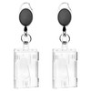 Pack of 2 ID Card Holder with Clip, Hard Plastic