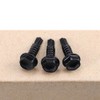 #10 x 3/4" (100 pcs) Black Hex Washer Head Self