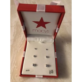 Macy’s 3 Pairs of 14k Studs Earrings