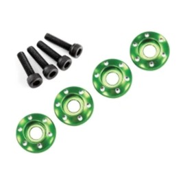 Traxxas 4 Machined Aluminum Wheel Nut Washer, 3 x 12mm, Green