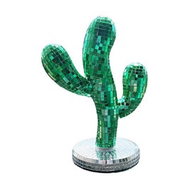 Fsocpen Disco Ball Cactus, Cactus Prop Decor, Desert Western Cowboy Theme Decoration,Mirror Decorations for Table, Desk, Home, Party, Bar(10X5inch)