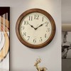 CHIRAY 16-Inch Solid Wood Silent Non-Ticking Decorative Wall Clock with