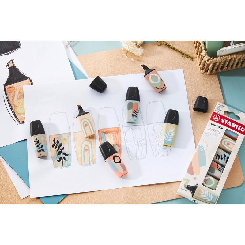 STABILO Boss Mini Highlighters Naturevibes - Pack of 5 -