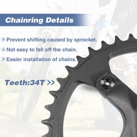 MEGHNA Bicycle Crankset Set 170 mm Crankset 42T Universal for Single Speed and 6/7/8/9/10/11 Speed Bike, MTB BMX Road Bike (Black)