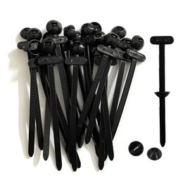 20PCS Nylon Universal Cable Tie Buckle, Push Mount Zip Ties Heavy Duty with Pin & Button Design, Automotive Zipper Clips, Multipurpose Plastic Cable Ties Tool for Car Daily Repair Quick Fix