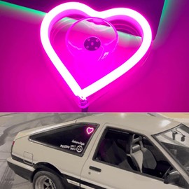 Blueshyhall Car LED Ambient Light, Triangle or Back Window Light, Interior Atmosphere Light for Car Decor, Bedroom, Party (Pink Heart Pattern)
