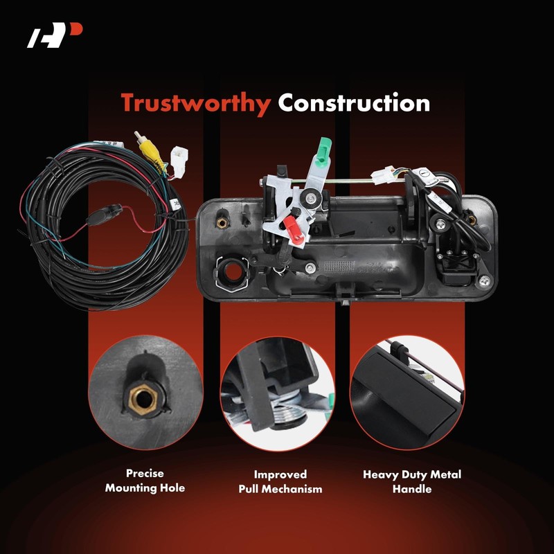 A-Premium - Tailgate Handle Assembly, Upgraded Metal - Compatible with