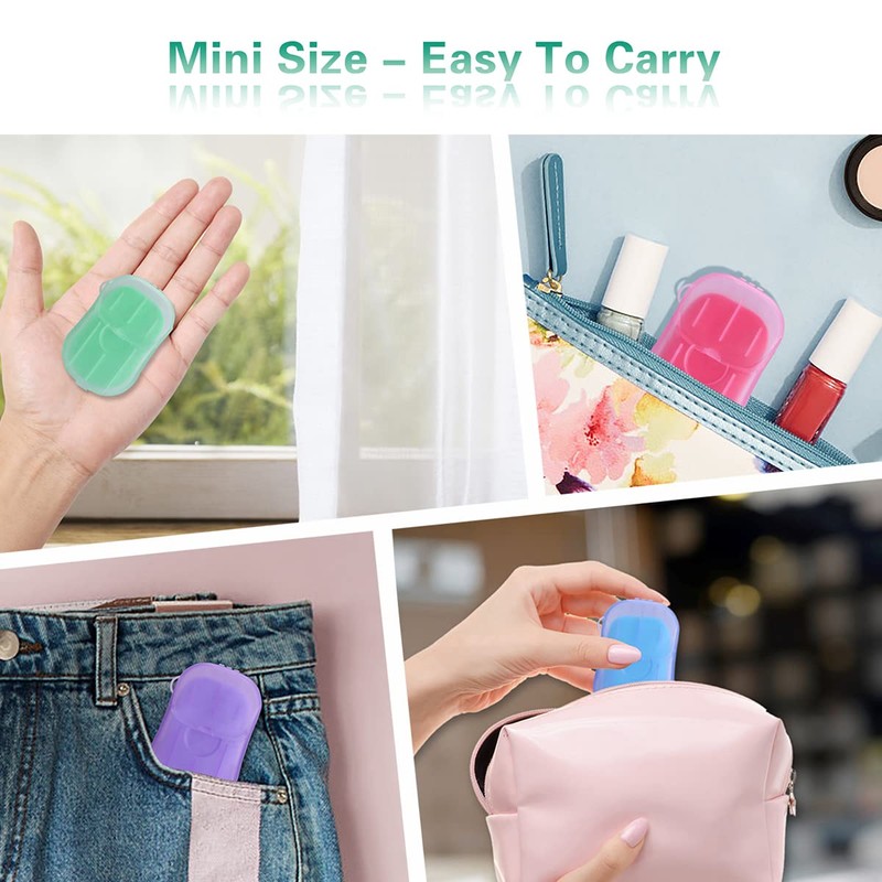 Bamsod 12 Boxes (240 Sheets) Mini Hand Soap Sheets Soap