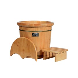 Hinoki 히노끼족욕통 발습식 편백나무 발찜질 40CM 건식 [40둥근 부 훈증접시 도르래 뚜껑] Hinoki Foot Soaking Tub with Dry Bathing Method 40CM [40 Round Charcoal Incense Plate Pulley Lid]
