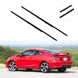 LUJUNTEC 2PCS Automotive Weatherstrip Window Seal Replacement for 2012-2015 For Honda For Civic Coupe 2D - 72410-TS8-A01,72450-TS8-A01 - Black Window Molding Trim Seal Belt