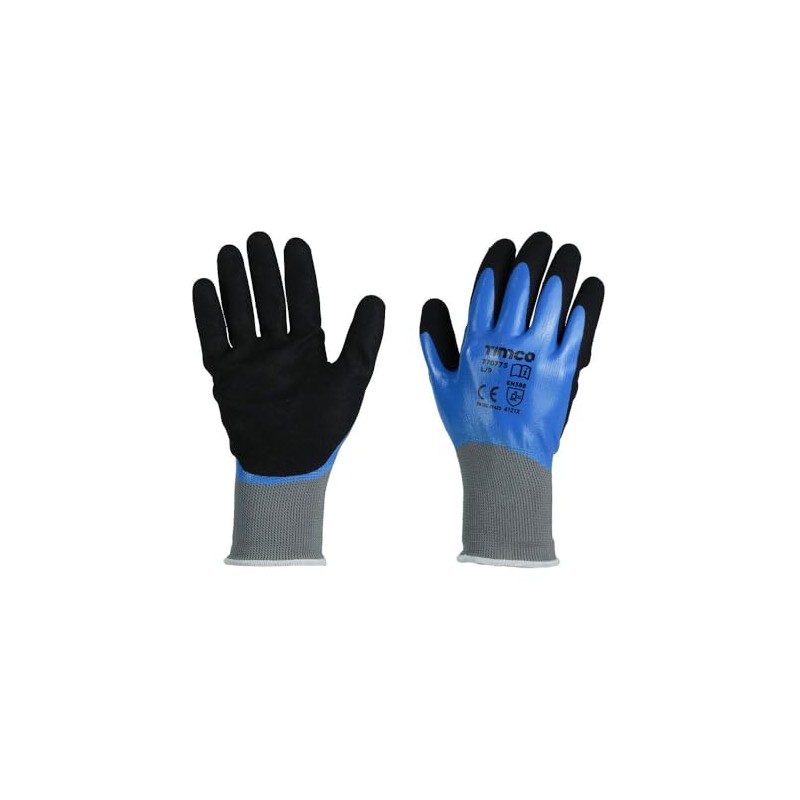 Timco - Waterproof Grip Gloves - Sandy Nitrile Foam Coated