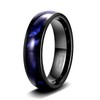 TRUMIUM 6mm Tungsten Wedding Band Ring for Men Women Blue