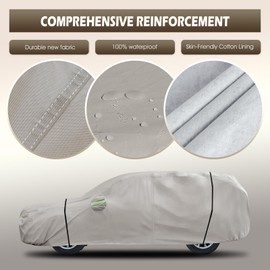 Migaven 6 Layers Car Cover Custom Fit for Honda CRV 1997-2025, Toyota RAV4 1996-2025, Waterproof Full Exterior Cover Rain Sun Hail Protection with Door Zipper