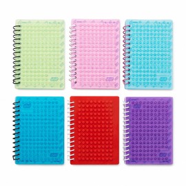Libretas Tipo Bloque de Construcción con Pasta Texturizada | Cuadernos Pequeños para Escribir y Personalizar con Figuras | 40 Hojas de Raya | Tamaño 12 x 9.5 cm | Colores Surtidos | Paquete de 12 Piezas