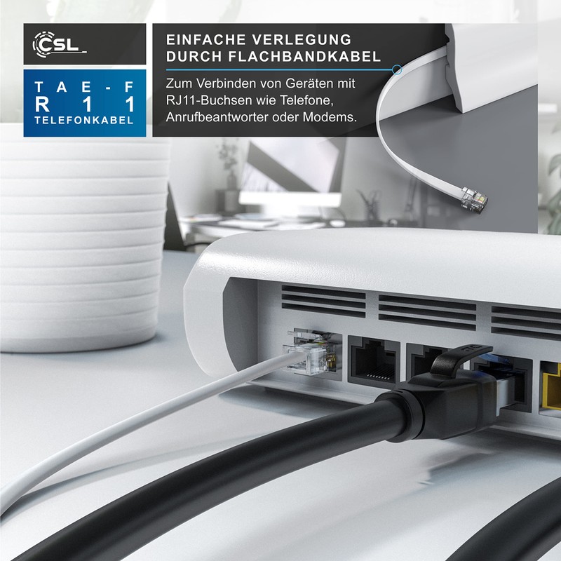 CSL Telephone Cable TAE-F Male to RJ11 Plug - Int.