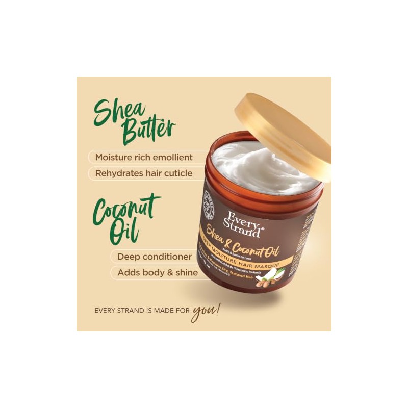 Every Strand Mascarilla para Cabello Hidratacion Profunda Karite y Aceite