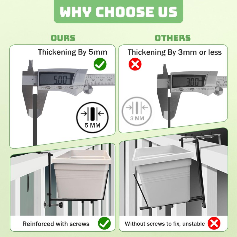 Window Box Brackets, 6 Pack Adjustable Planter Box Brackets, Heavy