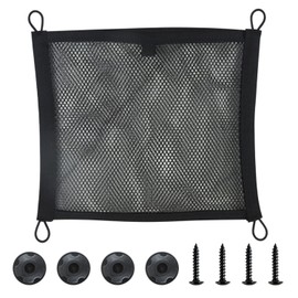 1 Hanging Storage Net Bag, Equipped With 4 Hanging Buckles And 4 Screws, Elastic Net Bag, Multi-Functional Storage Bag, Suitable For Rooms, Bathrooms, Kitchens, Cars, Etc.