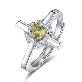 Cross Rings for Women Sterling Silver Cross Birthstone Ring Infinity Knot Cross Ring August Birthstone Cross Ring Peridot Cross Ring Jewellery Gifts for Women