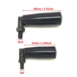TAMSOI Nylon Revolving Handle with M8 M10 Male Thread Screw Foldable Part Crank Handle Rotating Handle Plastic Knob for Industry Lathe Milling Grinding Machine (M10x80), Black