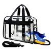 Mewcho Large Clear Duffle Gym Bag 16” with Shoe Compartment,