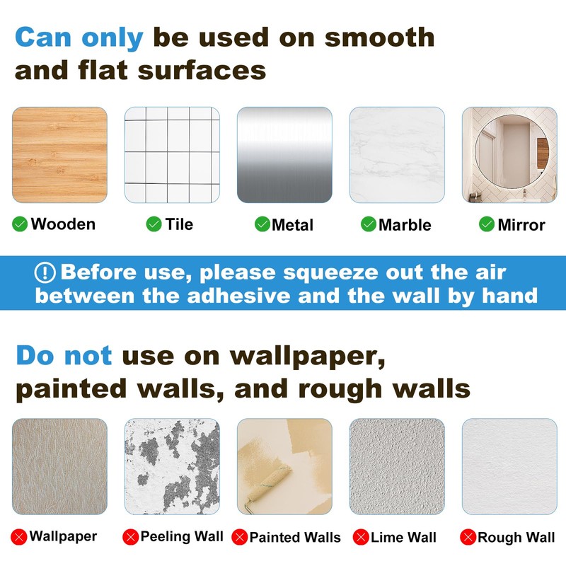 Kawfle Adhesive Shower Caddy, 2 Pack Acrylic Bathroom Shelves, No