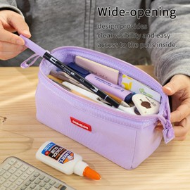 CICIMELON Pencil Case Large Capacity Pouch Pen Bag for School Teen Girl Boy Men Women (Purple)