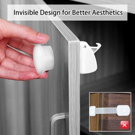 Dioxide Baby Safety Magnetic Cabinet Lock 10 Locks + 2 Keys Invisible Child Lock for Cupboard and Drawers No Drilling or Screws