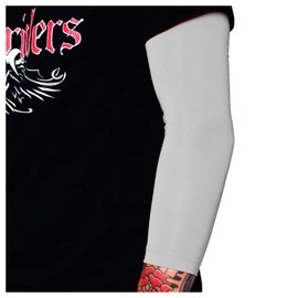 Tat2X Ink Armor Premium 3/4 Arm Tattoo Cover Up Sleeve - No Slip Gripper - U.S. Made - Silver - XL2X (Single arm/Elbow Sleeve)