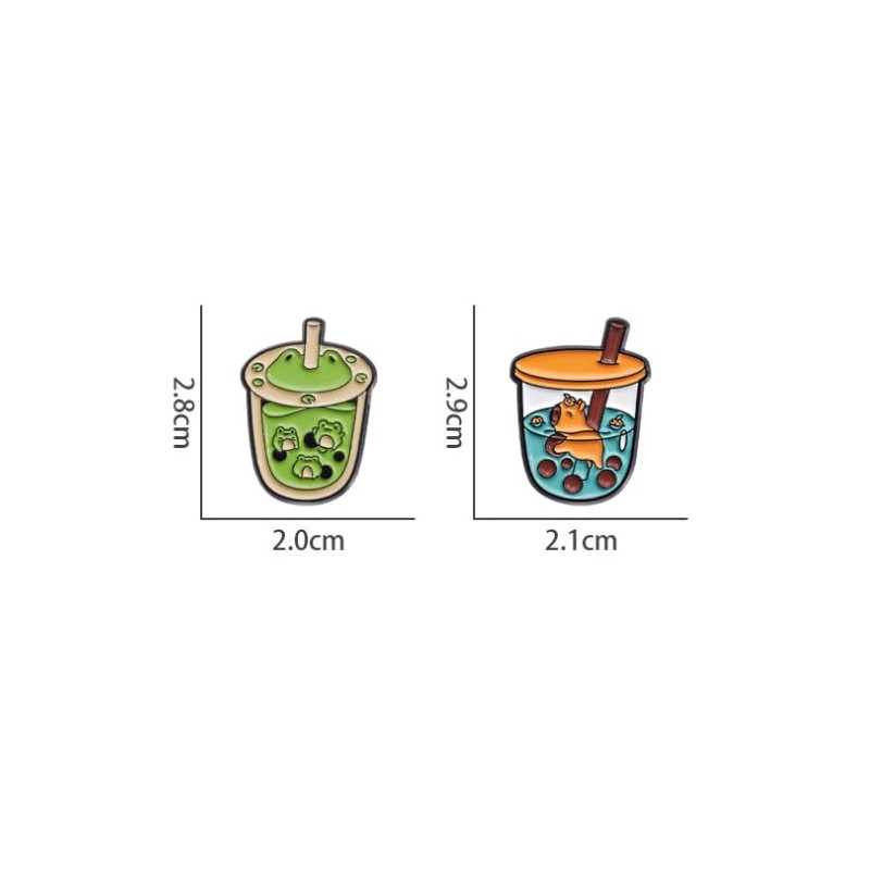 Pack of 4 Bubble Tea Badges Bubble Tea Pin Shiba