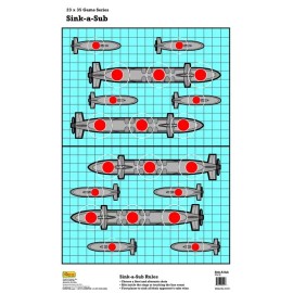 GunFun 5 Sink-A-Sub and 5 Sink-A-Ship Battleship Shooting Target 23"x 35",19"x 24"