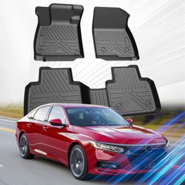 SSESS Car Floor Mats for Honda Accord 2018-2022 Accessories (Include Hybrid),TPE All Weather Protection Floor Mats,Custom Fit 1st&2nd Row Car Floor Liners Set,Heavy Duty Accessories,Black
