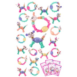 20 Pack MAGIC PETZ AUSTRALIA. 20 Twisty Bracelets, Magic Pets Bracelet, Animal Pet Bracelet Magic Unicorns, Puppies Twist to Cute Toy for Girls. Unicorn, Elephant, Puppy, Kitty, Fuzzy, Panda & Twist