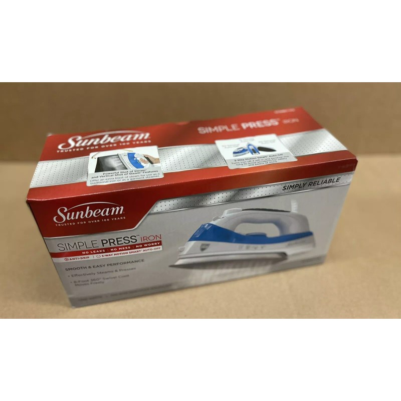 Sunbeam NEW Sunbeam Simple Press Iron ~ Model GCSBBV-212 Anti-Drip,