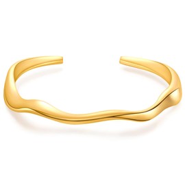 ZHUOMOT 18k Gold Plated Bangle Gold Dupe Bracelet Women, Copper