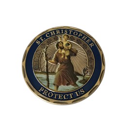 St.Christopher Patron Saint Of Travelers Commemorative & Collectible Coin for Luck & Protection