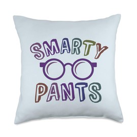 Funny Little Mr Miss SMARTY PANTS Graduation Alumni Teacher Throw Pillow