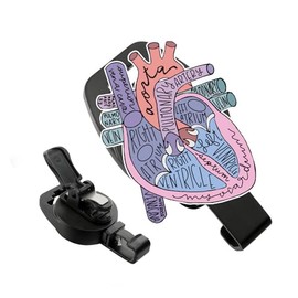 MRI SAFE Retractable Badge Reel Heart Anatomy Acrylic - Badge holder, MRI Tech Badge, MRI Safe, MRI badge Reel, Non Ferrous