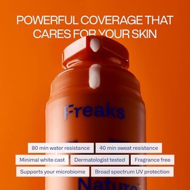 Freaks of Nature Peak Performance SPF 50 | 100% Protector solar mineral | Ligero, de absorción rápida, resistente al agua por 80 minutos | A base de p
