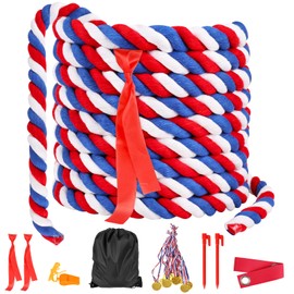 Field Day Tug of War Rope for Kids and Adults, Outdoor Lawn Yard Family Reunion Birthday Games, Team Building Games for Carnival Party, Summer Outside Backyard Camping Picnic Party, School Party