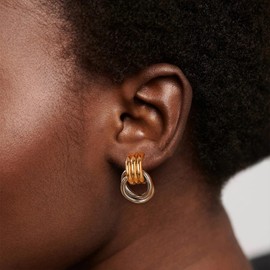 Chunky Gold Earrings for Women Geometric Knot Stud Earring Dainty Dangle Drop Earrings Party Trendy Jewelry Gifts for Women